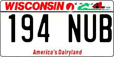 WI license plate 194NUB