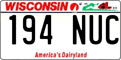WI license plate 194NUC