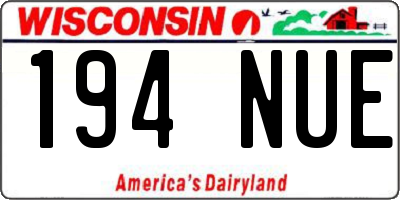 WI license plate 194NUE