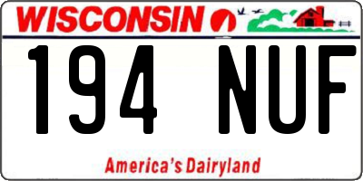 WI license plate 194NUF