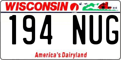 WI license plate 194NUG