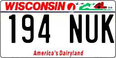 WI license plate 194NUK