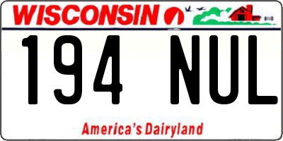 WI license plate 194NUL