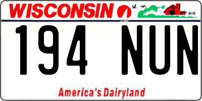 WI license plate 194NUN