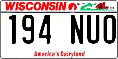 WI license plate 194NUO