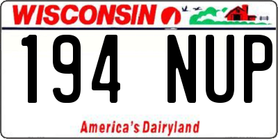 WI license plate 194NUP