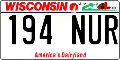 WI license plate 194NUR