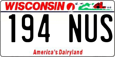 WI license plate 194NUS