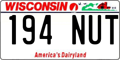 WI license plate 194NUT