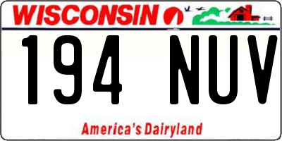 WI license plate 194NUV