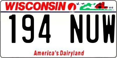 WI license plate 194NUW