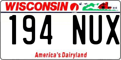 WI license plate 194NUX