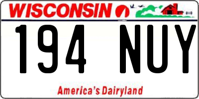 WI license plate 194NUY