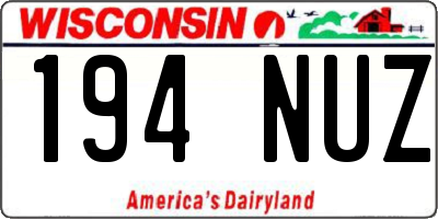 WI license plate 194NUZ