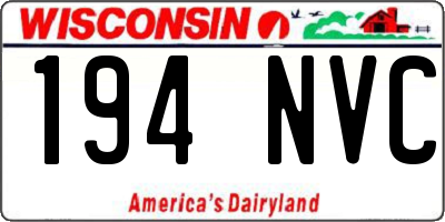 WI license plate 194NVC