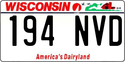 WI license plate 194NVD