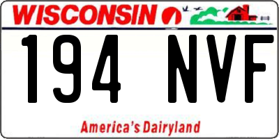 WI license plate 194NVF