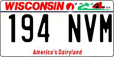 WI license plate 194NVM