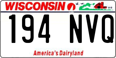 WI license plate 194NVQ