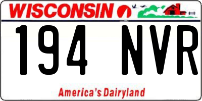 WI license plate 194NVR