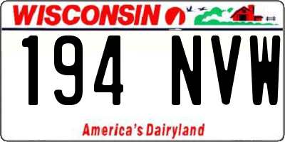 WI license plate 194NVW