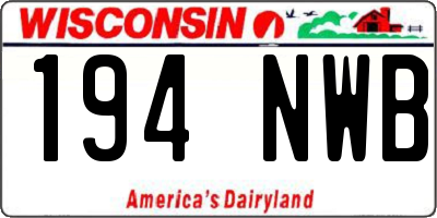 WI license plate 194NWB