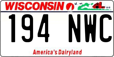 WI license plate 194NWC