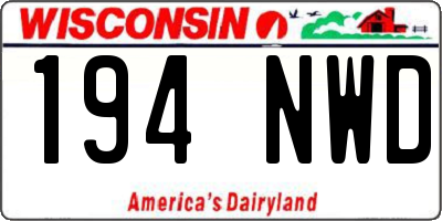 WI license plate 194NWD