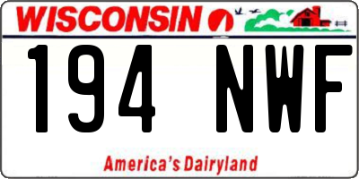 WI license plate 194NWF