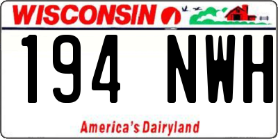WI license plate 194NWH