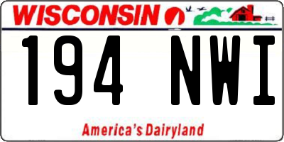 WI license plate 194NWI