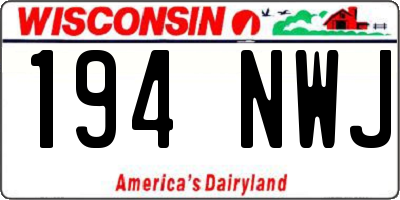 WI license plate 194NWJ
