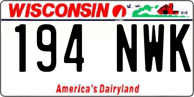 WI license plate 194NWK