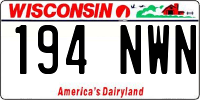 WI license plate 194NWN