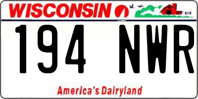 WI license plate 194NWR