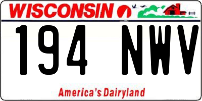 WI license plate 194NWV