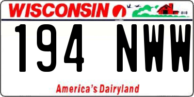 WI license plate 194NWW