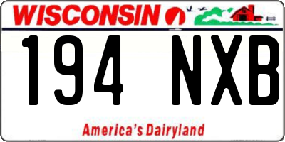 WI license plate 194NXB