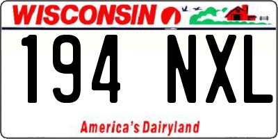 WI license plate 194NXL