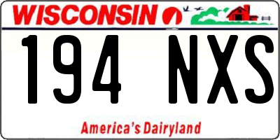 WI license plate 194NXS