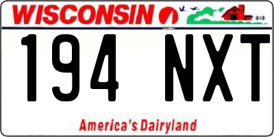 WI license plate 194NXT