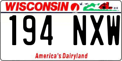 WI license plate 194NXW