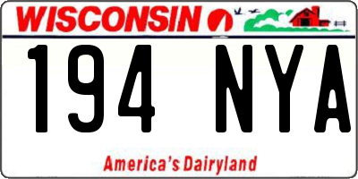 WI license plate 194NYA