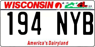 WI license plate 194NYB