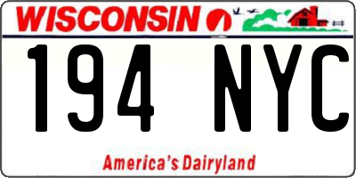 WI license plate 194NYC
