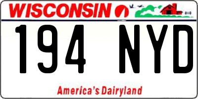 WI license plate 194NYD