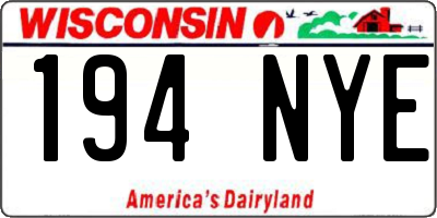 WI license plate 194NYE