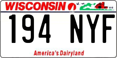 WI license plate 194NYF
