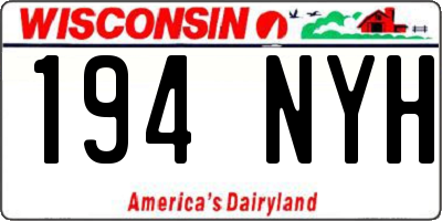 WI license plate 194NYH