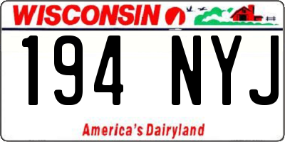 WI license plate 194NYJ